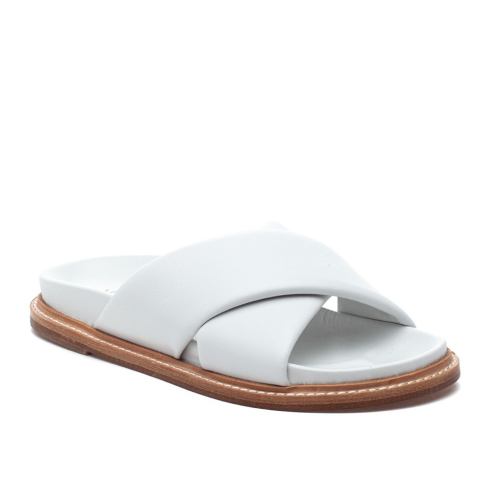 NEW J/SLIDES ROLAND SANDAL WHITE LEATHER